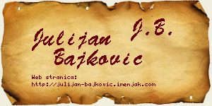 Julijan Bajković vizit kartica